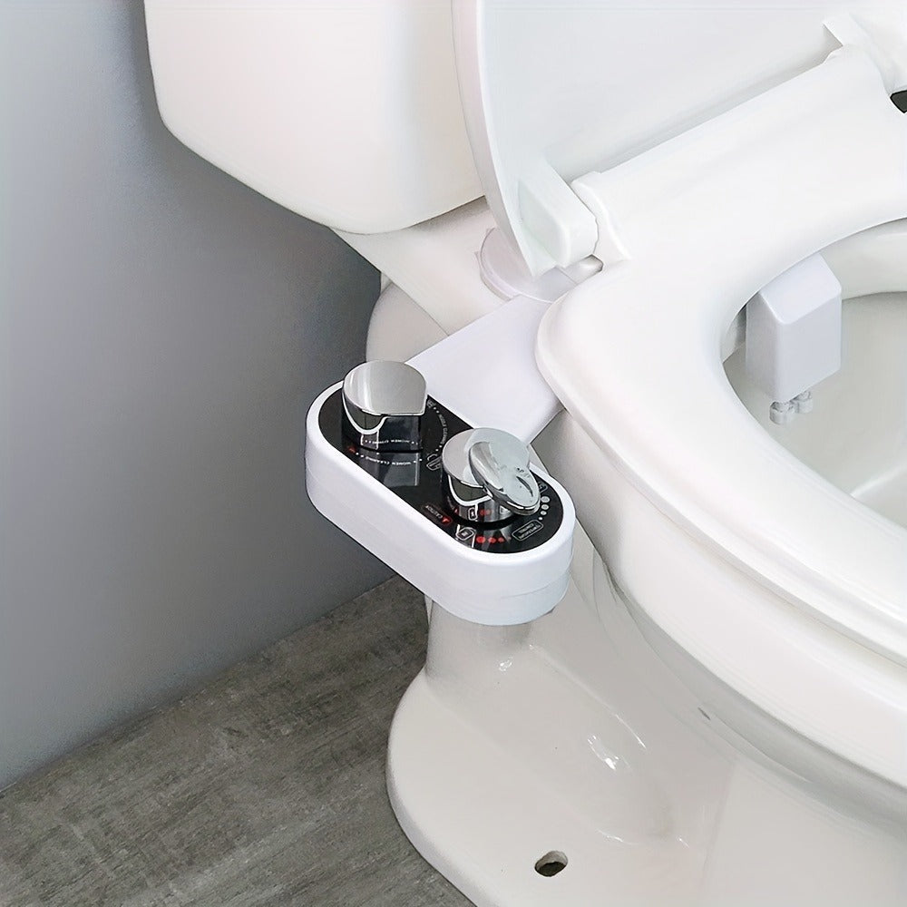 Bidet Attachment Hot and Cold Water, Dual Nozzle Non-Electric Toilet Seat Bidet, Rear & Feminine Wash