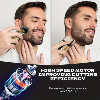 Foil Shaver for Men 2-in-1 Hair Clipper & Beard Trimmer Grooming Kit - Cordless Rechargeable Electric Razor for Face Mustache Bald Head