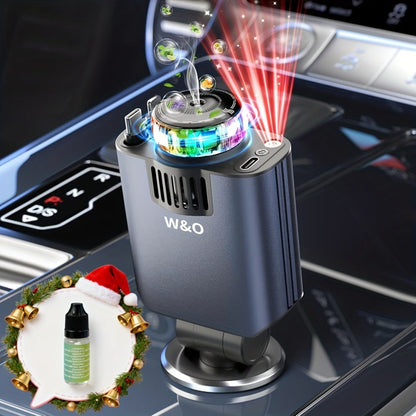 Car Charger with Perfume 3-in-1 Fast Charging AromaRelax Starlight Projector Retractable Cable USB-C & Lightning for iPhone 16 15 14 13 12
