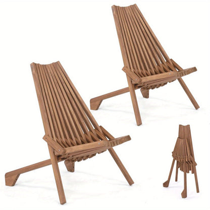 Wood Folding Outdoor Chairs Set of 1/2/4 for Camping, Travel and Outdoor Use, with the Listed Configuration