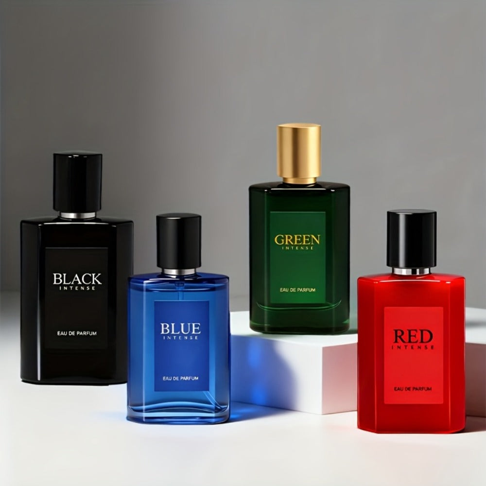 EDT Cologne Gift Set for Men 4 Piece Variety 4 Different Scents Long Lasting Fragrance Mini Bottles 0.85oz Each Travel Friendly Holiday