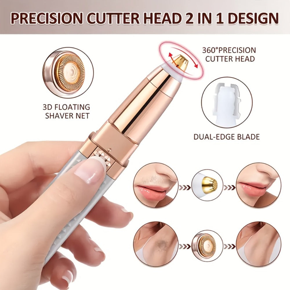 Facial Hair Trimmer for Women, 2-in-1 Electric Eyebrow Trimmer & Lip Hair Remover, Precision Face Hair