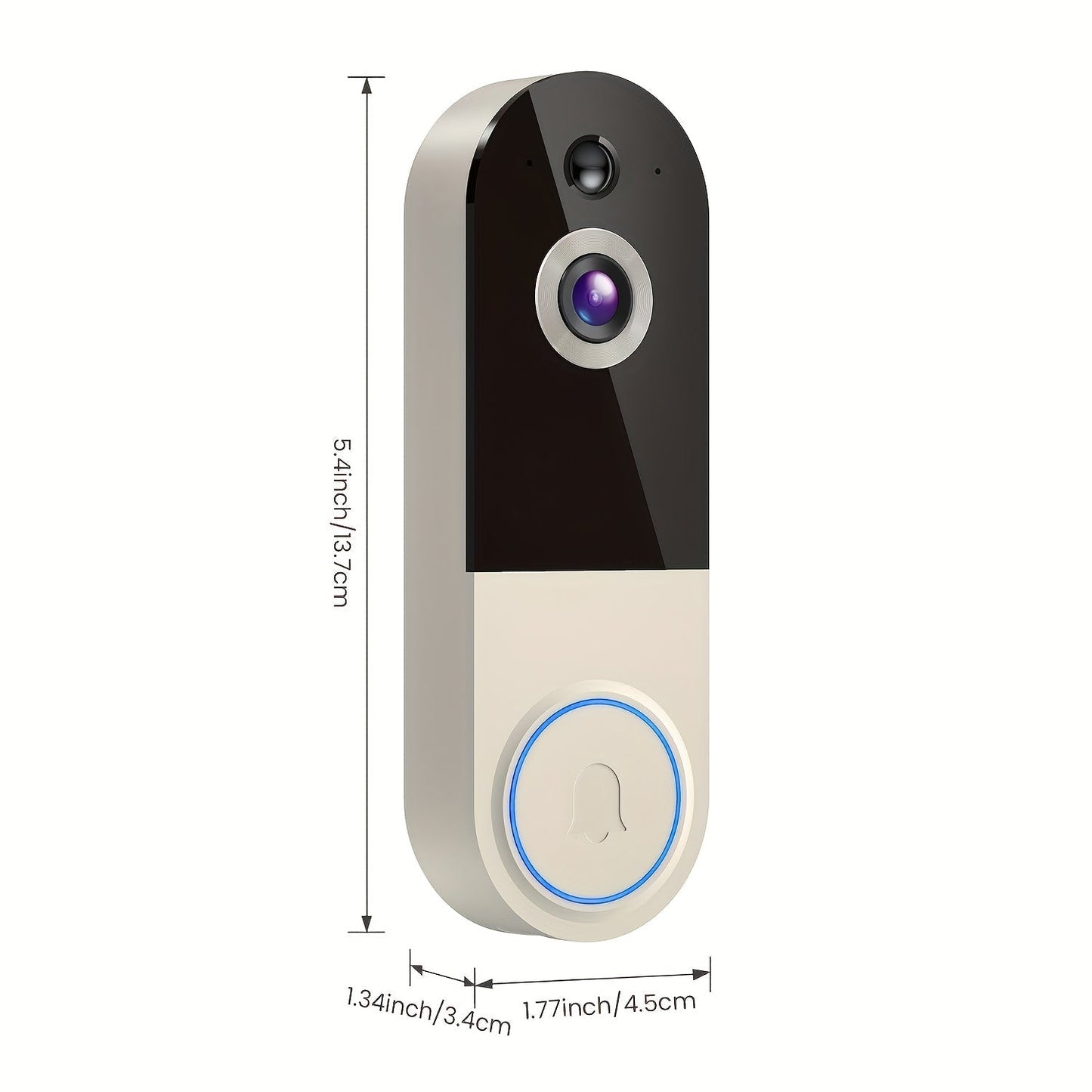 Video Doorbell 2K Wireless Camera with Night Vision, Two-Way Audio, Rechargeable Power and Local Storage Support
