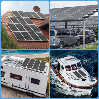 Two-Piece 200W Total Solar Panel Kit with 100W Modules, 18BB Cell Layout and PV Connectors