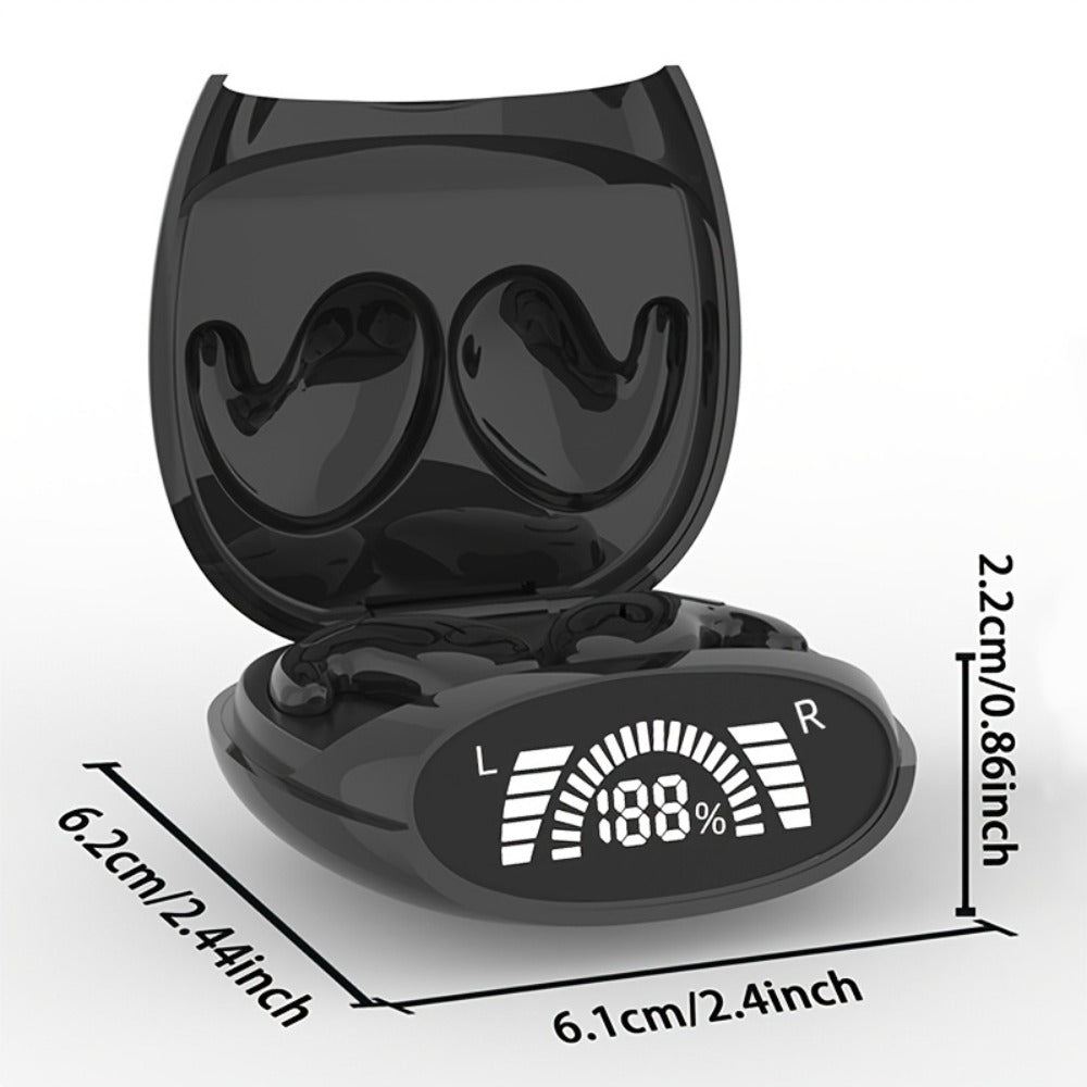 Ultra-Thin Bluetooth 5.3 Sleep Earbuds with Digital Charging Case in Black, Khaki or White