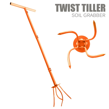 Garden Cultivator Manual Soil Loosener & Scarifier, Heavy-Duty Detachable Ergonomic Handle, Multi-Function Tool for Lawn Aeration