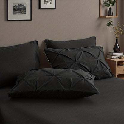Comforter Set Luxurious Pleated 5/7pcs Bed in a Bag, Plush Fiber Fill, Year-Round Warmth - Quilted Comforter