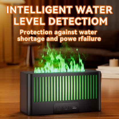 Humidifier Flame-Effect USB Diffuser with Seven LED Colors, Black or White, Single and Two-Pack Options