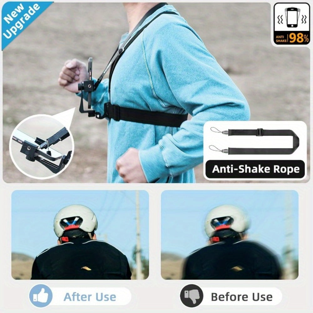 Chest Mount Harness for GoPro Hero 13 12 11 10 9 8 – Adjustable POV Chest Strap for Insta360 X4 X3 DJI Osmo Action 4 3 iPhone Samsung Phone