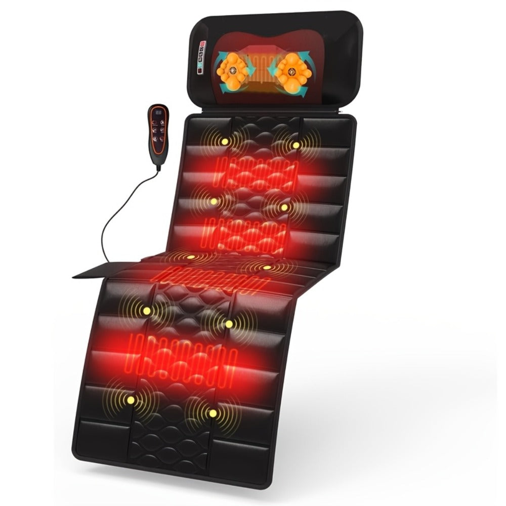 Full Body Heating Massager Set, PU Leather Massage Chair Pad with Neck Massager, Leg Massager, Lumbar Pillow & Headrest