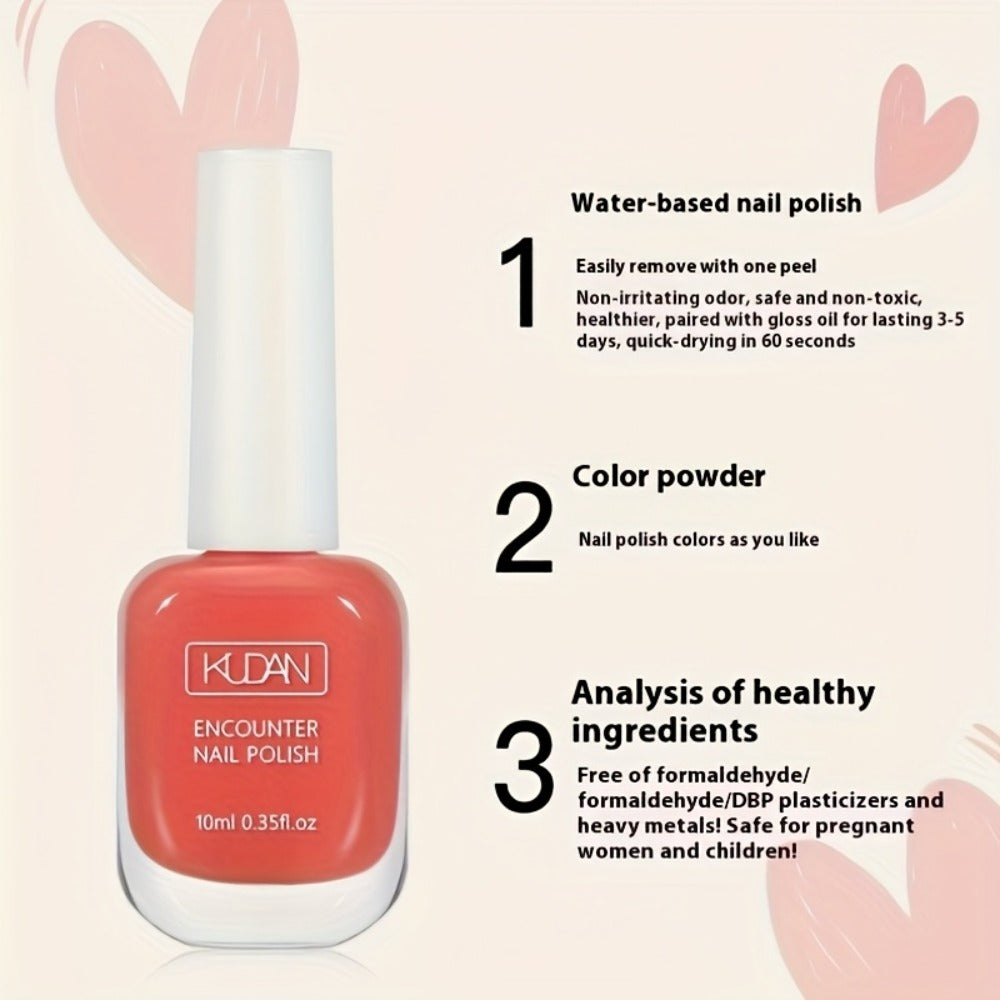 Gray-Blue Air-Dry Nail Polish Two-Bottle Set with Glossy Finish and 0.35 fl oz Bottles for Manicures