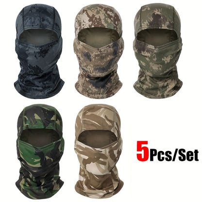 5-Pack Neck Gaiter Face Mask for Men & Women – UV Protection Balaclava Headscarf for Running, Hiking, Fishing, Cycling
