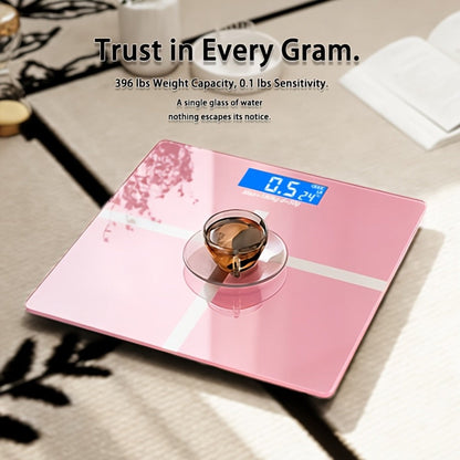Digital Bathroom Scale High Precision – 396 lb Capacity Electronic Weight Scale with LCD Display, Available with Tape Measure & Storage