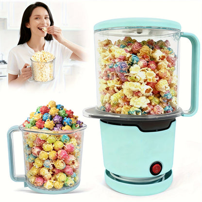 Oil-Free Popcorn Maker Hot Air Popcorn Machine 2-Minute Quick Popping 95% Pop Rate Built-In for Home Cooking, Dining and Outdoor Meals