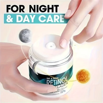 Retinol Cream Collagen Hyaluronic Acid Vitamin C+E Advanced Face Body Hand Cream All Skin Types Day Night Use 1.69 oz Women
