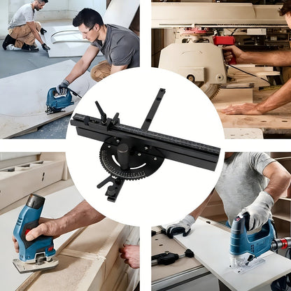 400mm Woodworking Angle Gauge with Adjustable Fence & Guide Rail – Precision Miter Measuring Tool Compatible with 30mm & 45mm T-Track