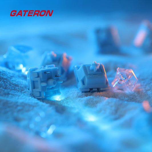 GATERON Sea Salt Smoothie Linear Keyboard Switches 45gf Full POM Pre-Lubed 5-Pin MX Compatible for Custom Mechanical Keyboard Build