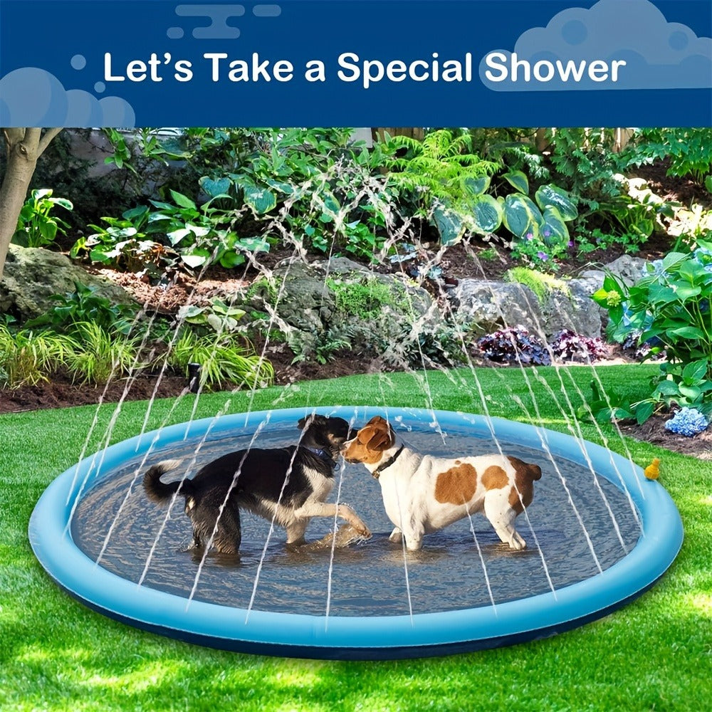 Dog Splash Pad for Large Dogs Extra Thick 0.6mm, Sprinkler Pool & Cooling Mat for Jumbo & Big Breeds