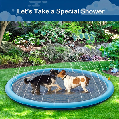 Dog Splash Pad for Large Dogs Extra Thick 0.6mm, Sprinkler Pool & Cooling Mat for Jumbo & Big Breeds