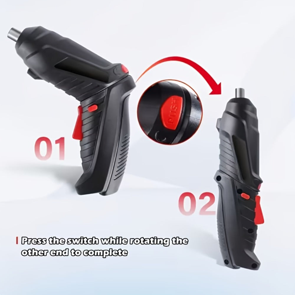 Cordless Electric Screwdriver Mini Drill, Rechargeable Lithium Battery, Compact Design for DIY & Tight Spaces