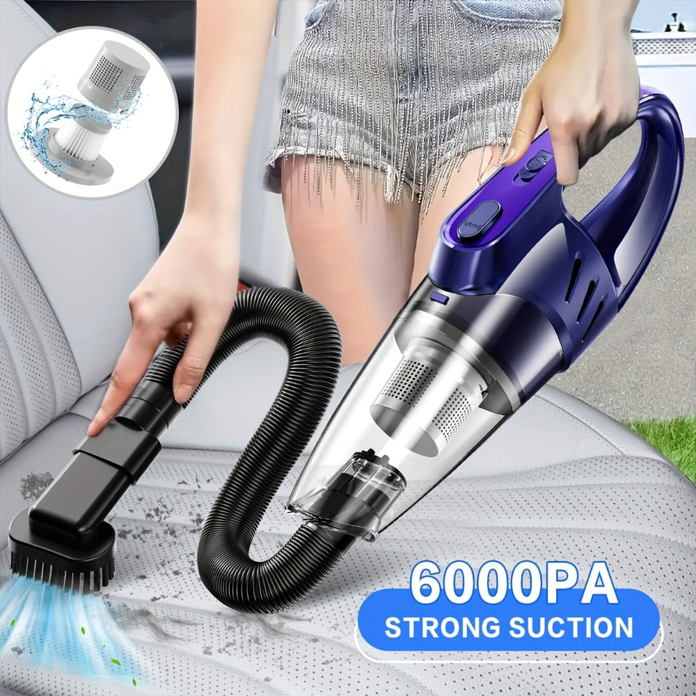 Model 807 Cordless Car Vacuum Cleaner with 6000Pa Pictured Rating, Five Accessories and Six Color Configurations
