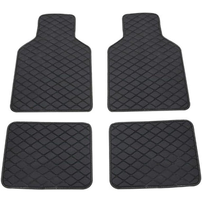 Quilted PU Car Floor Mats, Five-Piece Front and Rear Set in Red, Beige or Brown Color Options