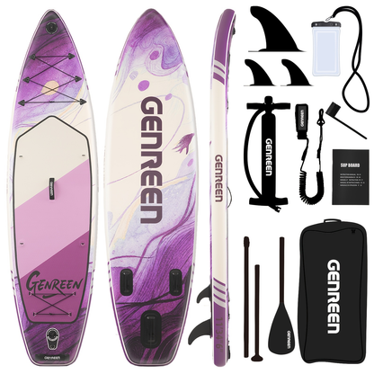 11ft SUP Board Inflatable Stand Up Paddle Board – Non-Slip Deck, Wide Stance, Heavy-Duty for Adults Beginners Experts