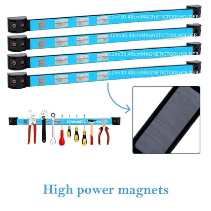 Magnetic Tool Bar Wall Mount Tool Holder 12/18 Inch, Iron Magnetic Knife Strip & Tool Rack for Kitchen