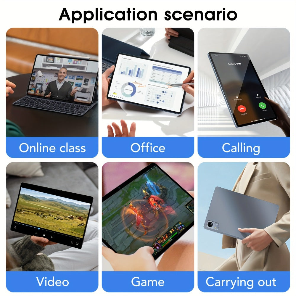 Android Tablet 10.1-Inch with Android 14, 4G LTE Dual SIM, T606 Octa-Core and 256GB Internal Storage