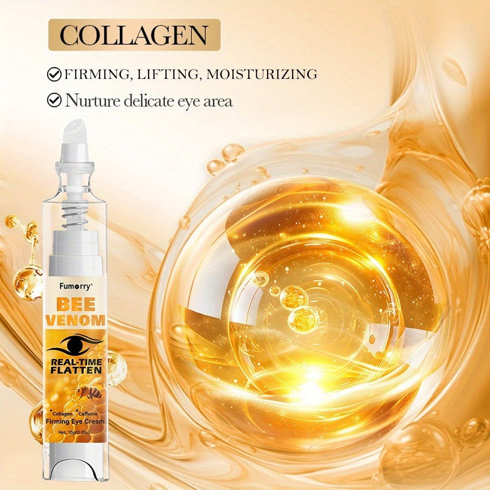 Bee Venom, Caffeine and Collagen Eye Cream Pen with White-and-Gold Body and Precision Dispenser Tip