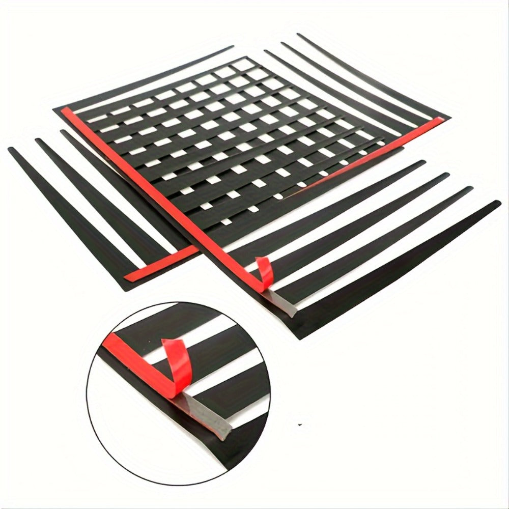 Pair of Black Car Eyelash Decals, 11.4 x 6.9 Inch Each, for Smooth Exterior Panels Beside Headlights