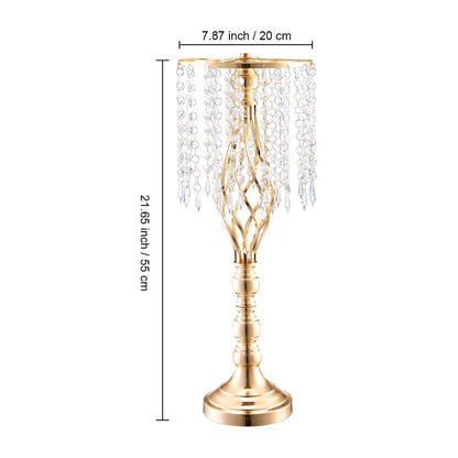 Wedding Flower Stand Vase Gold Crystal Centerpiece Tall Floral Stand for Party Table Decor for Entryways, Bedrooms and Living Spaces