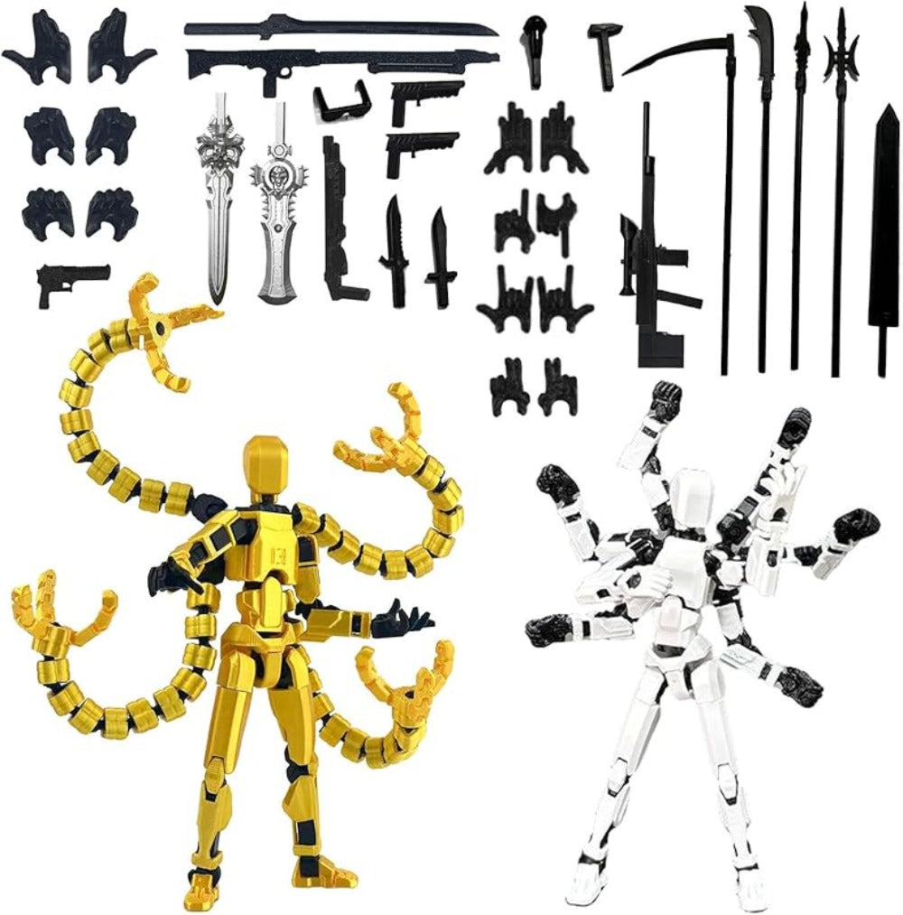 3D Printed Action Figure Set 2pcs T13 – 5.5 Inch Assembled Collectible Desktop Ornament Toy Figures for Game Enthusiasts