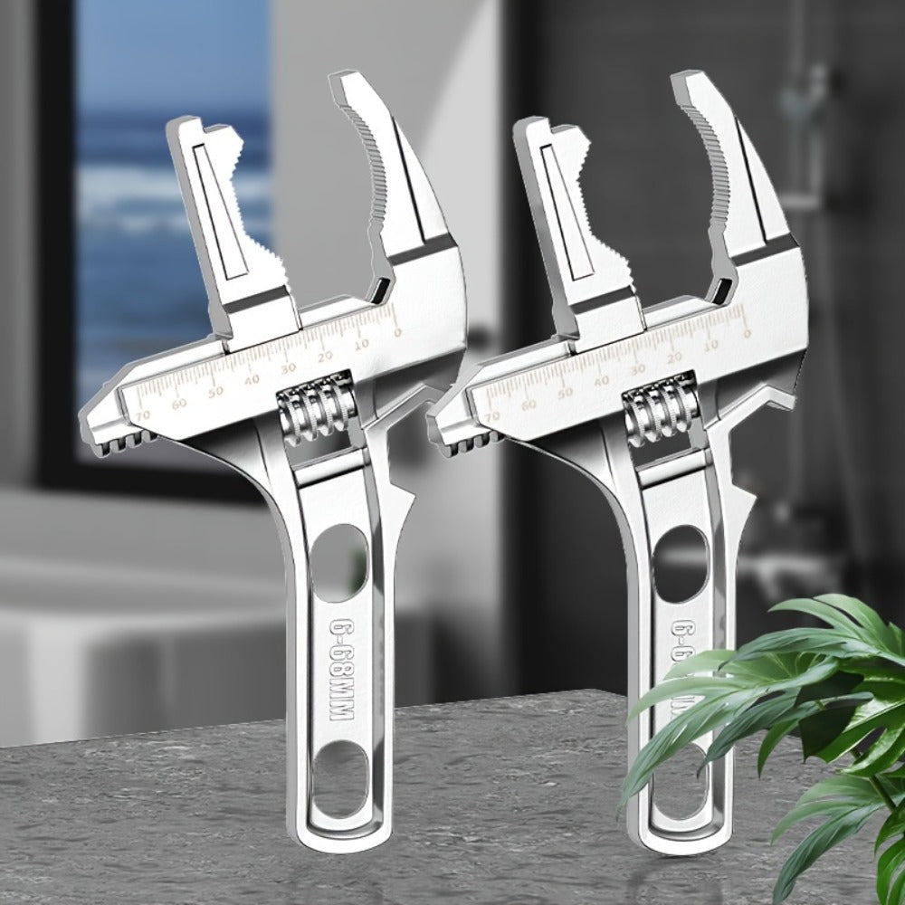 Bathroom Wrench Tool Multifunctional, Adjustable Double-Ended Open-End Wrench for Sink, Faucet, Water Pipe & Heating Repair