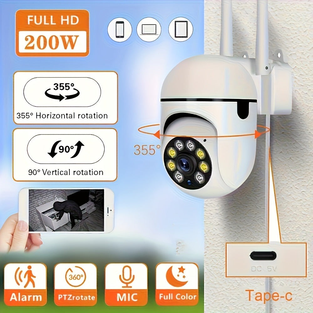 PTZ Dome Security Camera 1080P WiFi 2-Pack Outdoor Indoor, AI Auto Tracking, 360° Pan Tilt, Color Night Vision