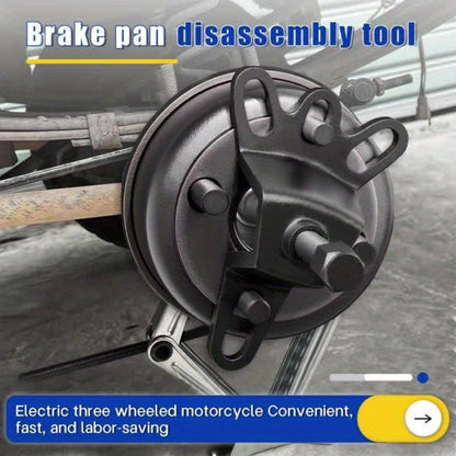 Brake Drum Puller Tool for Motorcycle – Heavy-Duty Cast Iron 4-Hole Wheel Hub Removal Tool for Tricycle, Bike & Scooter