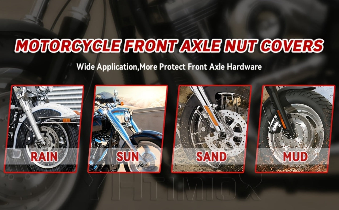 CNC Spike Motorcycle Front Axle Nut Covers Caps 3.6" – Fits Harley Touring Street Glide Road King Electra Glide Tri Glide 2008-Later