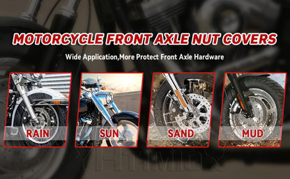 CNC Spike Motorcycle Front Axle Nut Covers Caps 3.6" – Fits Harley Touring Street Glide Road King Electra Glide Tri Glide 2008-Later