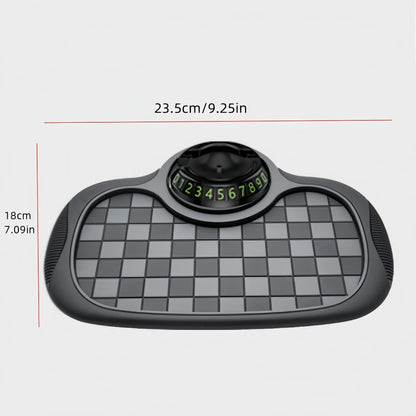 Car Dashboard Anti-Slip Pad with Phone Holder & Digital Number Plate Stickers – Multifunctional Non-Slip Dashboard Storage Mat for Car