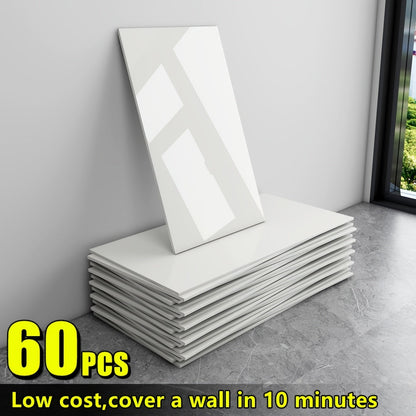 Marble Peel and Stick Wall Panels Self-Adhesive 3D Decorative Tiles – Glossy Marble Sheets, for Entryways, Bedrooms and Living Spaces