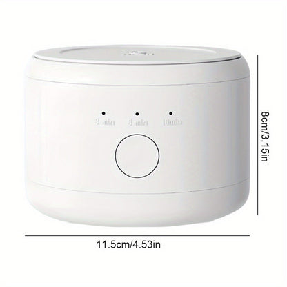 Electric Ultrasonic Cleaner Machine for Dentures Jewelry & Glasses – USB Rechargeable 3 Speeds Auto Timer 180ml Tank One-Touch Portable