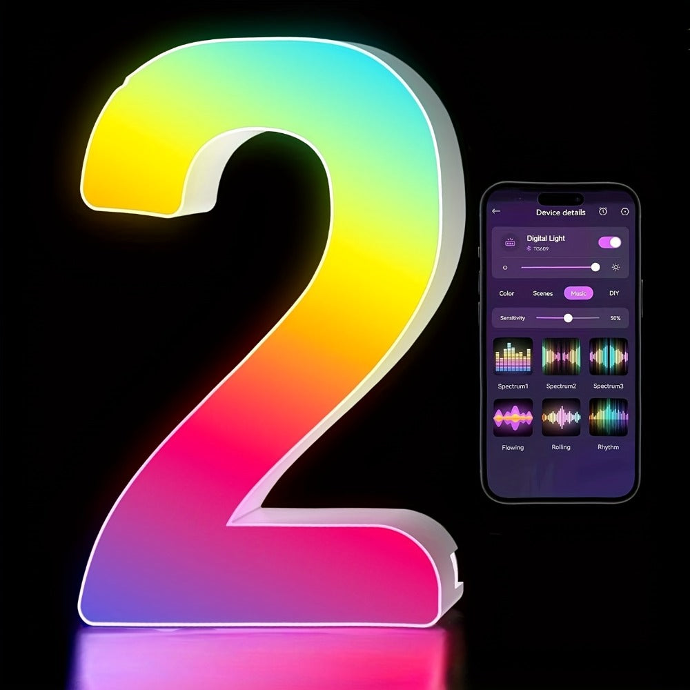 LED Letter Lights Music Sync – Colorful Flashing Marquee Alphabet Lights for Room Decor, Party, Bedroom, Festival & Camping