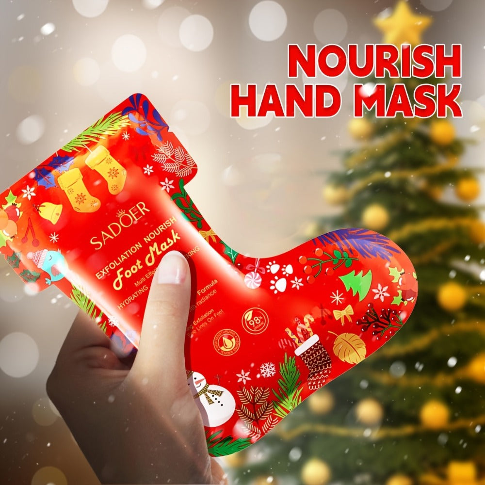 Collagen Hand & Foot Mask Set 12PCS – Deep Moisturizing Niacinamide Glycerin Hydrating Spa Treatment for Dry Cracked Hands & Feet
