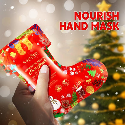 Collagen Hand & Foot Mask Set 12PCS – Deep Moisturizing Niacinamide Glycerin Hydrating Spa Treatment for Dry Cracked Hands & Feet