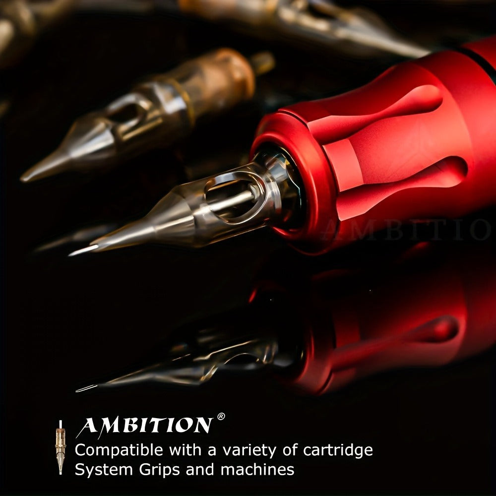 Ambition Tattoo Cartridge Needles 20pcs Professional RL RS RM Sizes with Safety Membrane for Temporary Body Art, Festivals and Costumes