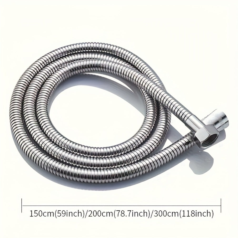 Flexible Stainless Steel Shower Hose Electroplated – Round Shape, Wall-Mounted Easy Install, for Rainfall Shower Heads & Sprayers