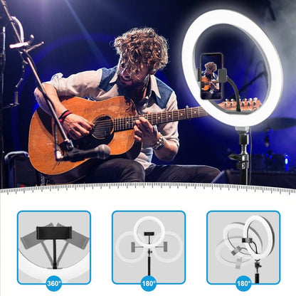 Ring Light 12 Inch Adjustable Brightness RGB with 63 Inch Floor Stand for Photo Selfie Video for an Everyday Personal Care Routine
