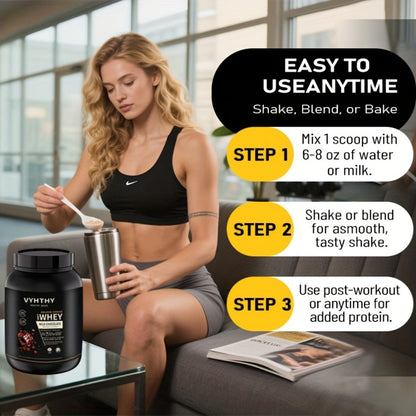 Whey Protein Powder Isolated & Hydrolyzed Blend with BCAAs, Low Carb Sports Nutrition Shake for Women