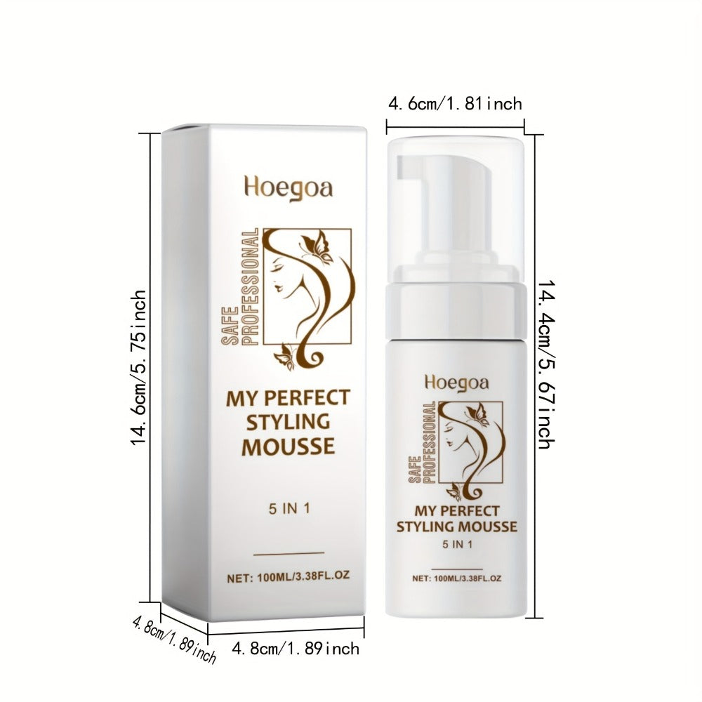 Hair Styling Mousse with Mint Extract & Hyaluronic Acid – Long-Lasting Flexible Hold, Moisturizing Mild Formula, Frizz Control