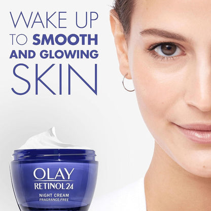 Fragrance Free Retinol Night Cream Anti-Aging 24H Hydrating Skin Renewal Firming Wrinkle Repair Face Moisturizer 1.7oz